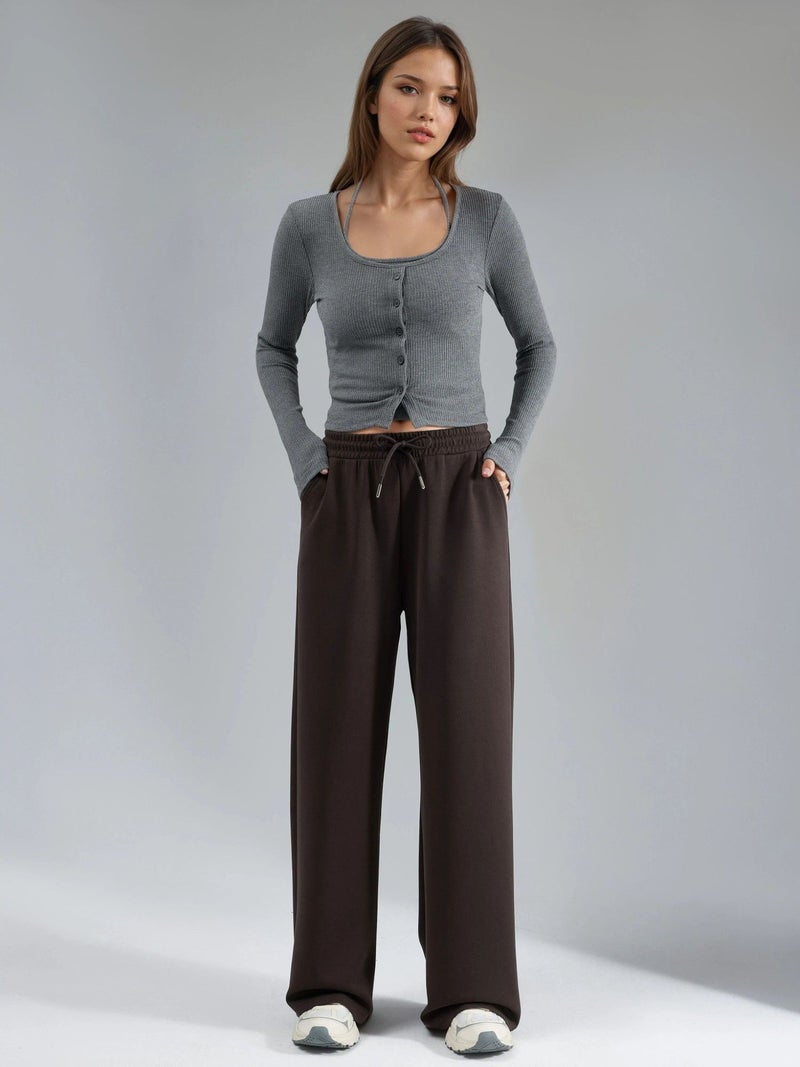 BUSEM Mid Waist Wide Leg Modal Pants - Image 5